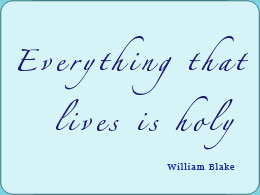Everything that lives is holy - William Blake