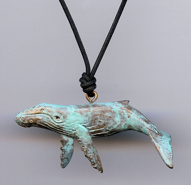Whales and Dolphins Humpback Whale Pendant in Bronze