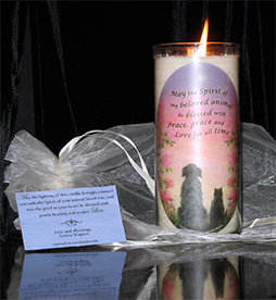 Candle on Gift Bag with Blessing Card